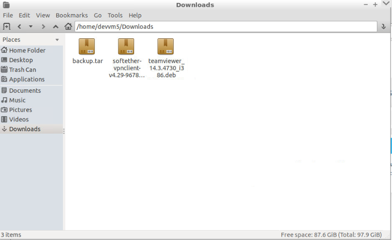 Download folder contents after backup